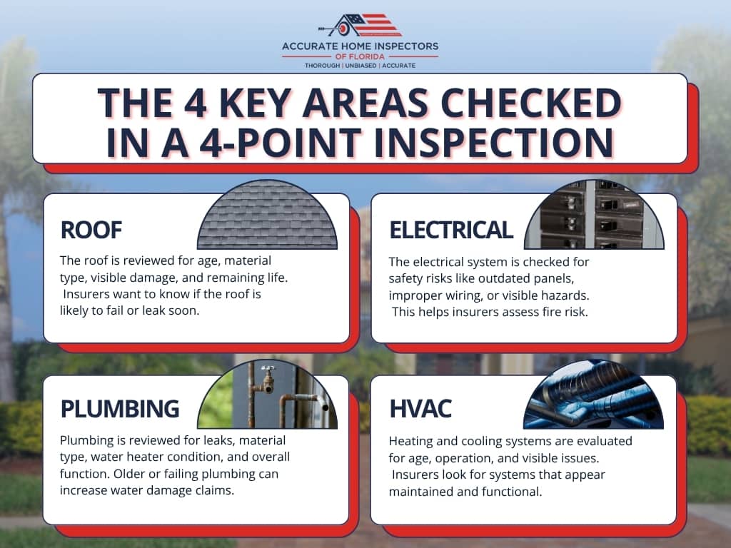 infographic explaining the scope of a 4 point home inspection